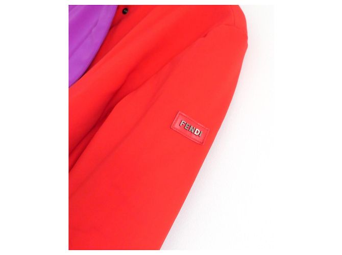 Veste de ski matelassée Fendi rouge et violet - vue 5