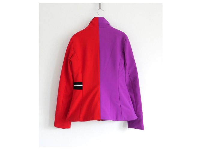 Veste de ski matelassée Fendi rouge et violet - vue 6