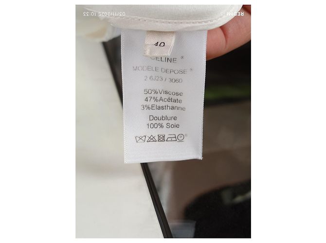 Céline Kleid cremfarben Viscose Roh - Ansicht 11