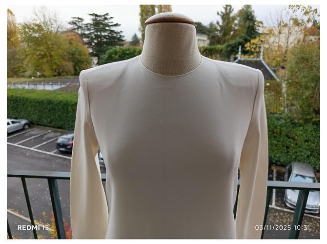 Céline Kleid cremfarben Viscose Roh - Ansicht 2
