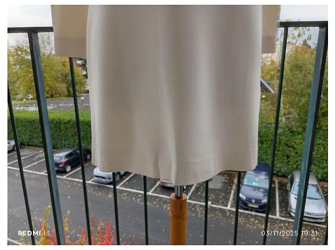 Céline Kleid cremfarben Viscose Roh - Ansicht 3