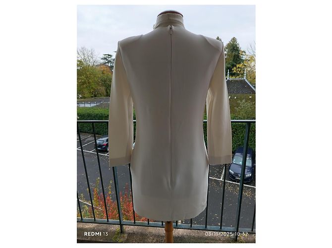 Céline Kleid cremfarben Viscose Roh - Ansicht 6