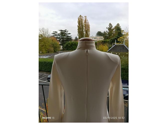 Céline Kleid cremfarben Viscose Roh - Ansicht 7