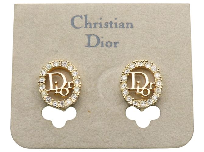 Orecchini a clip dorati Christian Dior con strass D'oro - vista 10