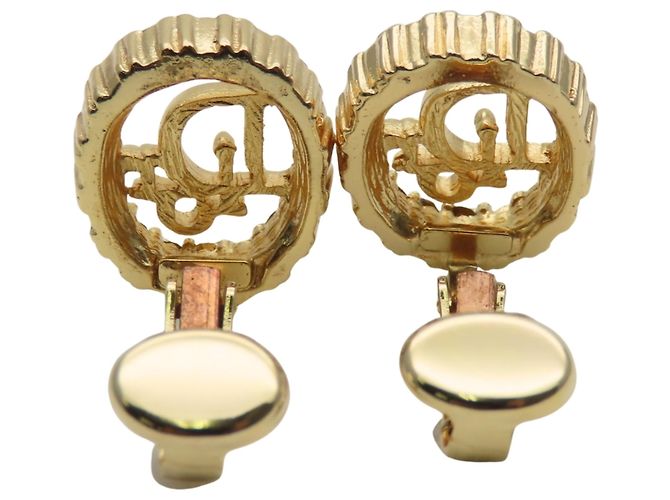 Orecchini a clip dorati Christian Dior con strass D'oro - vista 4
