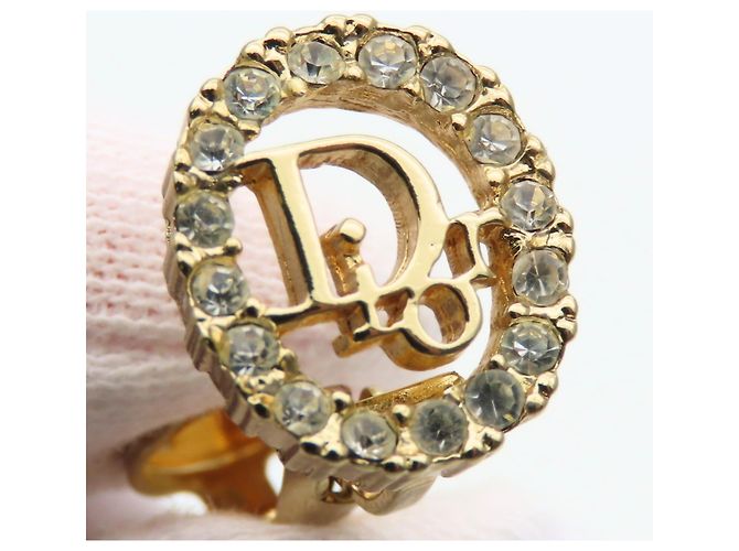 Orecchini a clip dorati Christian Dior con strass D'oro - vista 5