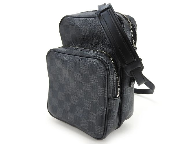 Borsa a Spalla Damier Graphite Louis Vuitton Marrone Nero - vista 3