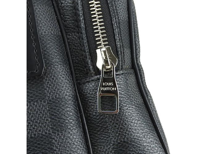 Borsa a Spalla Damier Graphite Louis Vuitton Marrone Nero - vista 6