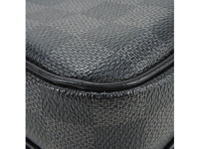 Borsa a Spalla Damier Graphite Louis Vuitton Marrone Nero - vista 9