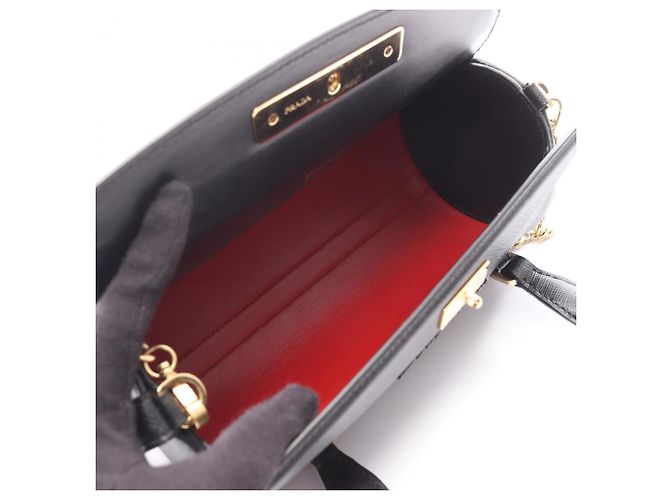 Prada Saffiano Lederhandtasche Schwarz - Ansicht 3