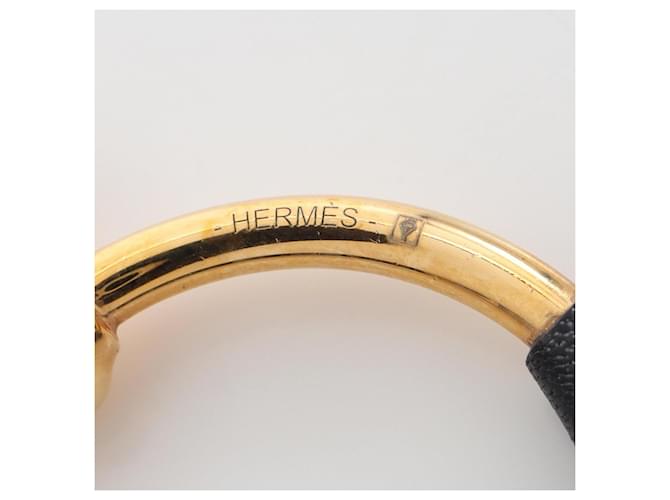 Pendientes Grand Loop de Hermès Negro Dorado - vista 3