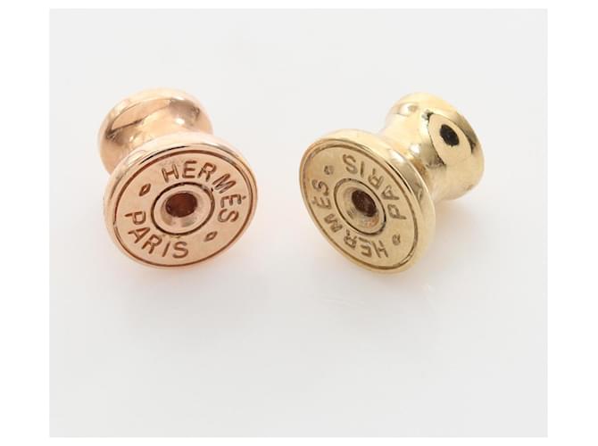 Pendientes Grand Loop de Hermès Negro Dorado - vista 6