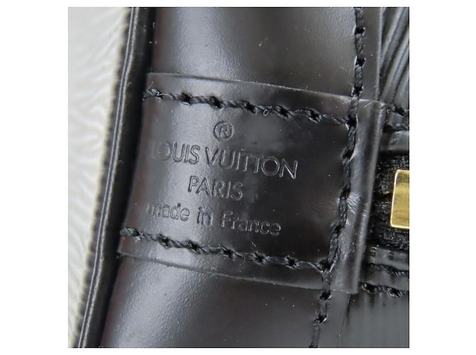 Borsa Louis Vuitton Alma in pelle Epi nera Nero - vista 12