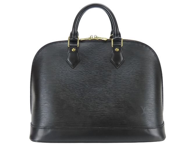 Borsa Louis Vuitton Alma in pelle Epi nera Nero - vista 2