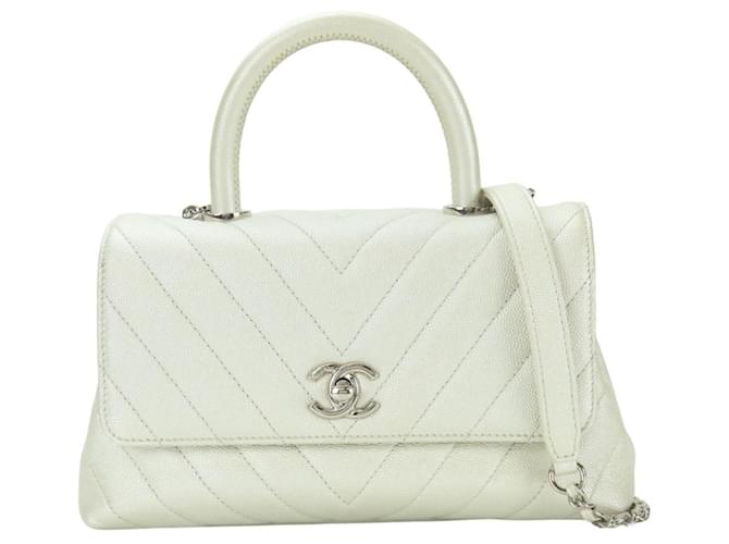 Borsa Chanel Coco Handle XS Bianco - vista 2