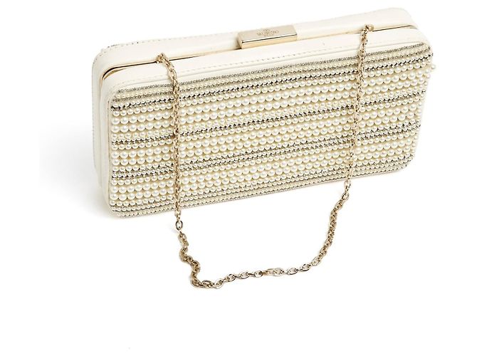 Valentino Garavani Petit Sac DeVain 2010s Borsa a Spalla Clutch Ricamata con Perle Crudo - vista 2