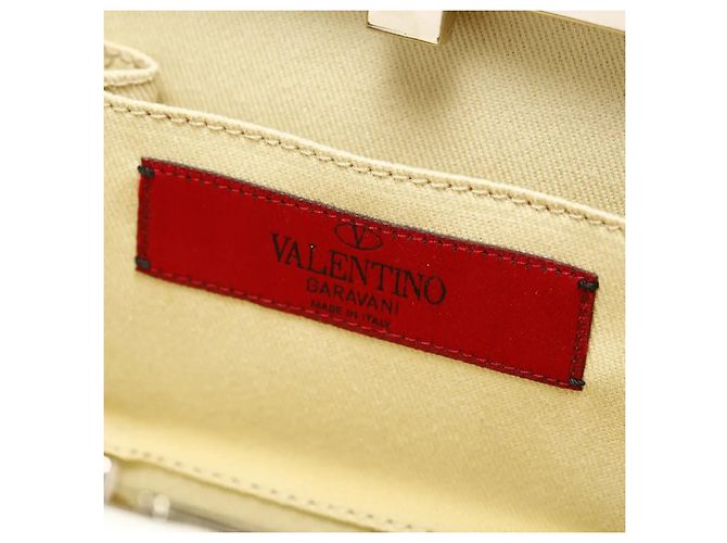 Valentino Garavani Petit Sac DeVain 2010s Borsa a Spalla Clutch Ricamata con Perle Crudo - vista 9