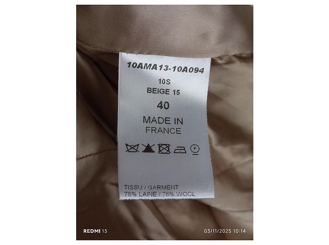 Abrigo Chloé de lana plateado beige crema Talla 40 Plata Crudo - vista 13