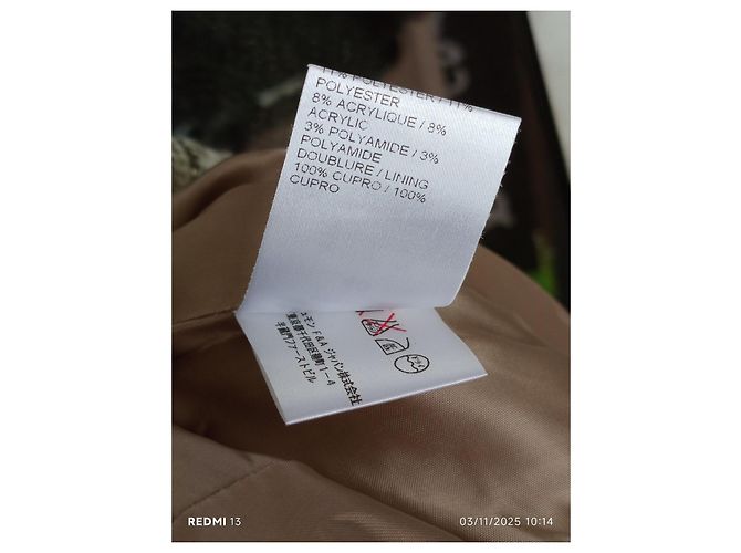 Abrigo Chloé de lana plateado beige crema Talla 40 Plata Crudo - vista 14