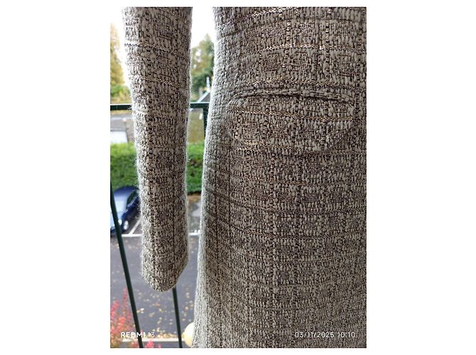Abrigo Chloé de lana plateado beige crema Talla 40 Plata Crudo - vista 4