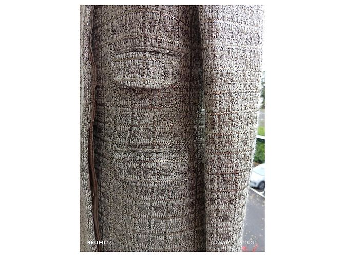 Abrigo Chloé de lana plateado beige crema Talla 40 Plata Crudo - vista 5