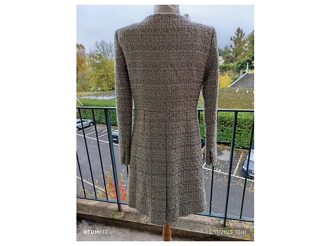 Abrigo Chloé de lana plateado beige crema Talla 40 Plata Crudo - vista 8