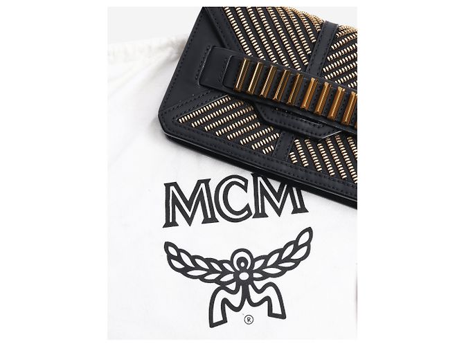 MCM Bolsa transversal preta com detalhes em zíper Preto - vista 10