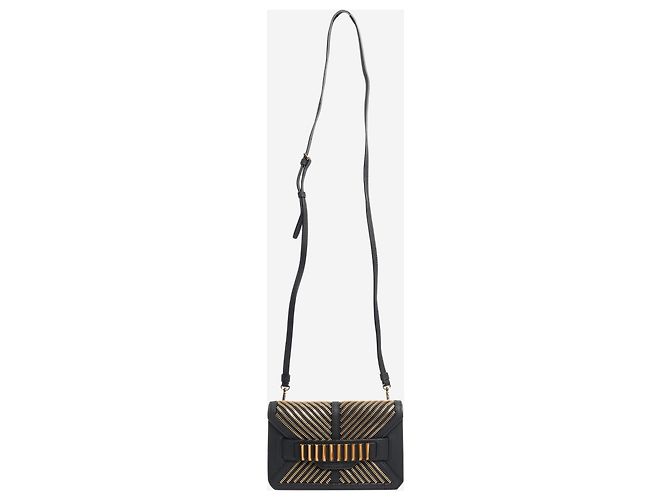 MCM Bolsa transversal preta com detalhes em zíper Preto - vista 2