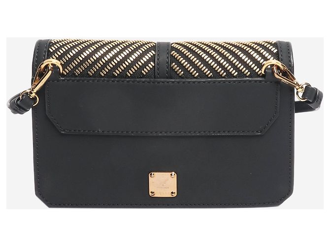 MCM Bolsa transversal preta com detalhes em zíper Preto - vista 4