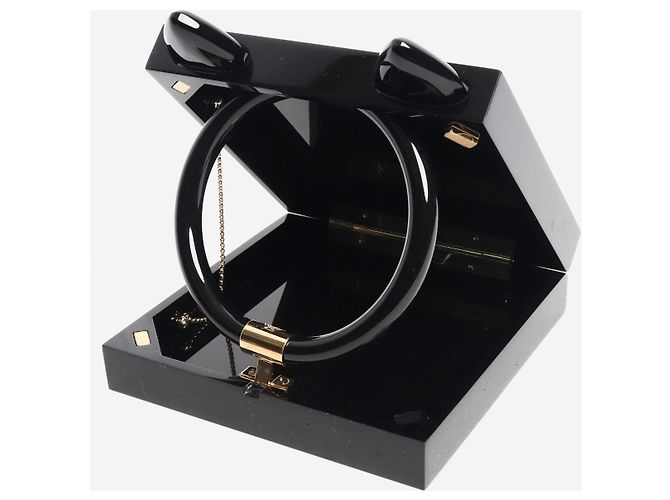 Charlotte Olympia Schwarze Perspex-Clutch mit Katzenmotiv - Ansicht 6