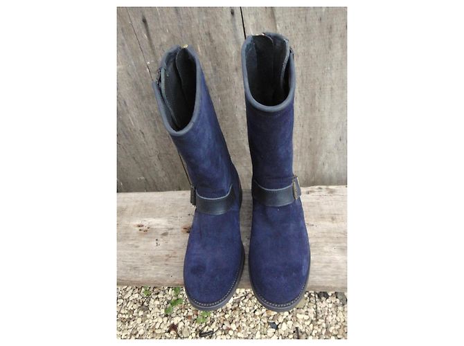 Autre Marque Stivali Biker Primeboots in Camoscio Blu Notte Blu scuro - vista 3