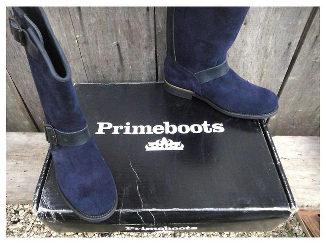 Autre Marque Stivali Biker Primeboots in Camoscio Blu Notte Blu scuro - vista 6