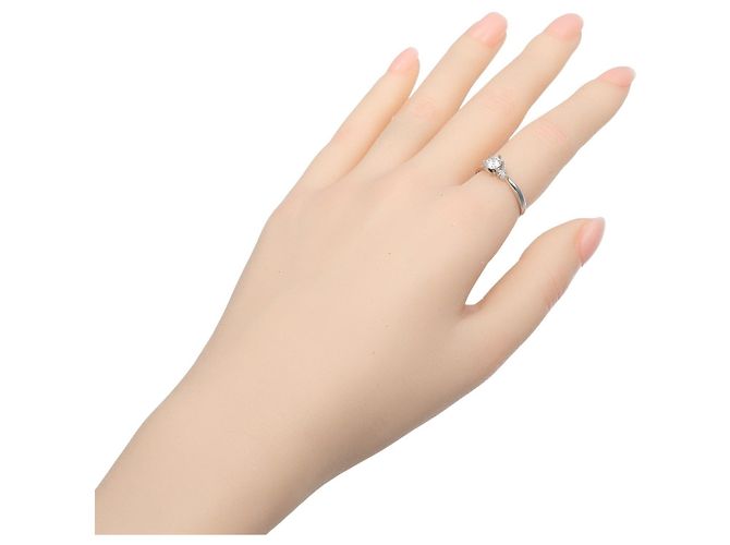 Autre Marque Pt900 Platin-Diamantring Silber - Ansicht 2