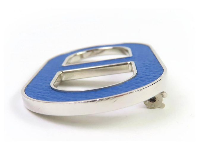 Spilla in pelle Chaine d'Ancre di Hermès Blu - vista 5