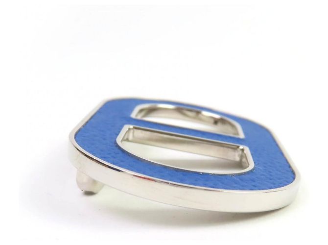 Spilla in pelle Chaine d'Ancre di Hermès Blu - vista 6