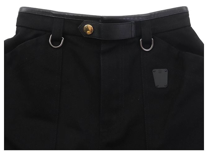 Bermuda de couro de cordeiro Louis Vuitton Preto - vista 2