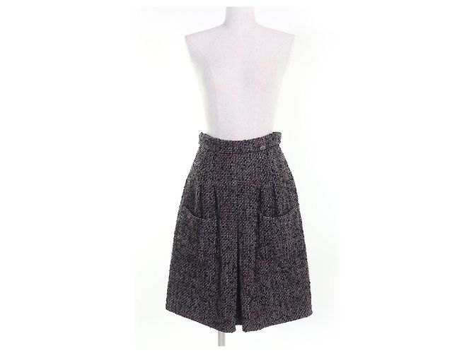 Timeless Falda de lana de tweed Chanel Negro - vista 2