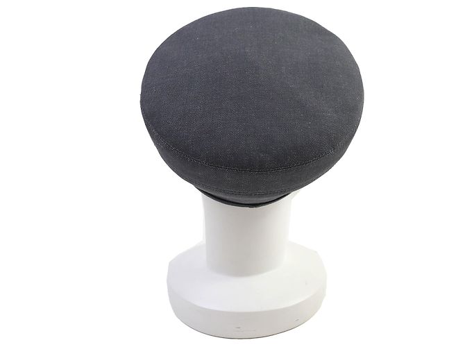 Trim Denim-Beret mit Lederbesatz aus der Saint Honor-Serie von Hermès Grau - Ansicht 5