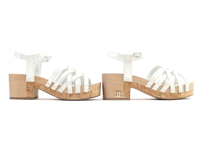 Timeless COCO Sandalen aus Lackleder von Chanel Roh - Ansicht 4