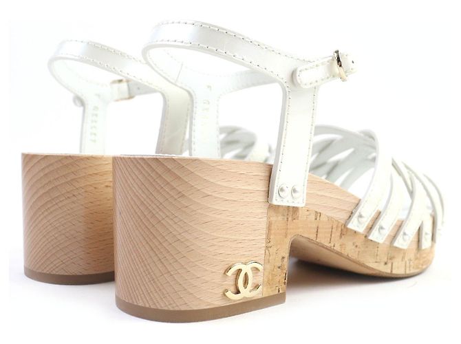 Timeless COCO Sandalen aus Lackleder von Chanel Roh - Ansicht 7