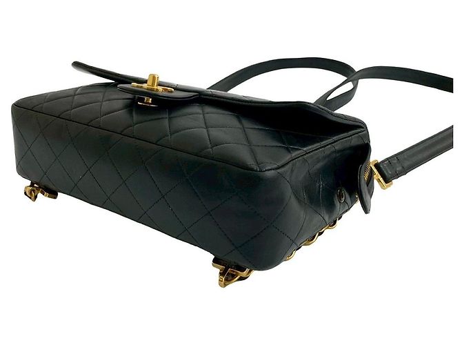 Timeless Chanel Matelassé Lammleder Rucksack Schwarz - Ansicht 9