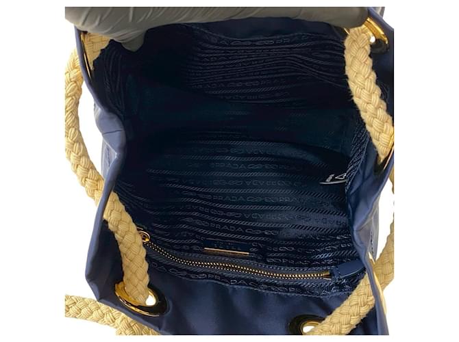 Borsa 2way in nylon Prada Blu Blu navy - vista 10
