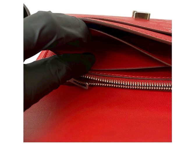 Cartera Long Constance de Cuero Epsom Hermès Roja - vista 11