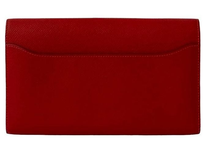 Cartera Long Constance de Cuero Epsom Hermès Roja - vista 3