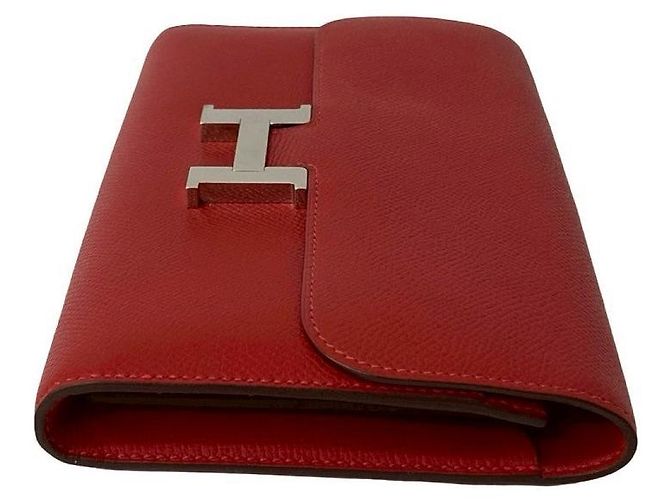 Cartera Long Constance de Cuero Epsom Hermès Roja - vista 6