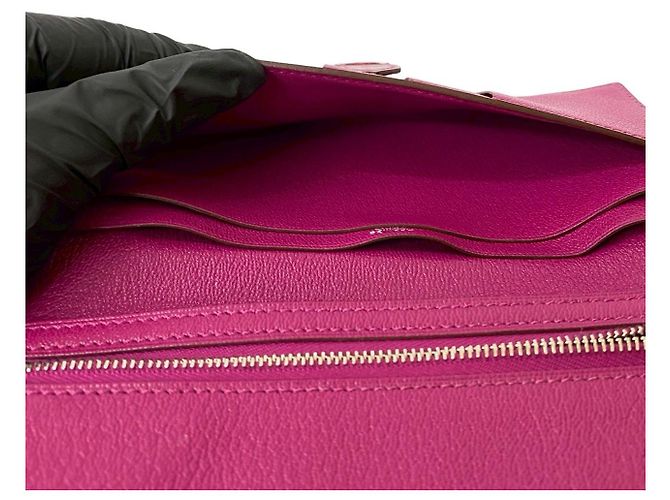 Béarn Hermès Cartera Larga Bearn Soufflet de Cocodrilo Hermes Rosa - vista 9