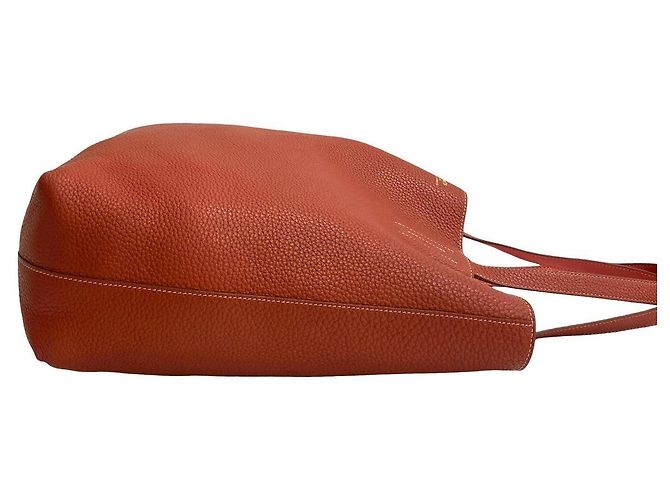 Borsa tote Hermès Double Sens in Taurillon Clemence Rosso - vista 7
