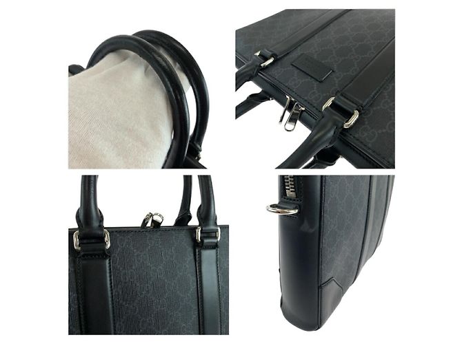 Bolsa de negócios Gucci GG Supreme em lona Preto - vista 5