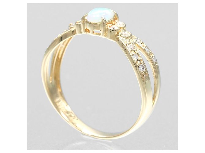Autre Marque Au750 Opal Diamond Ring Golden - view 3