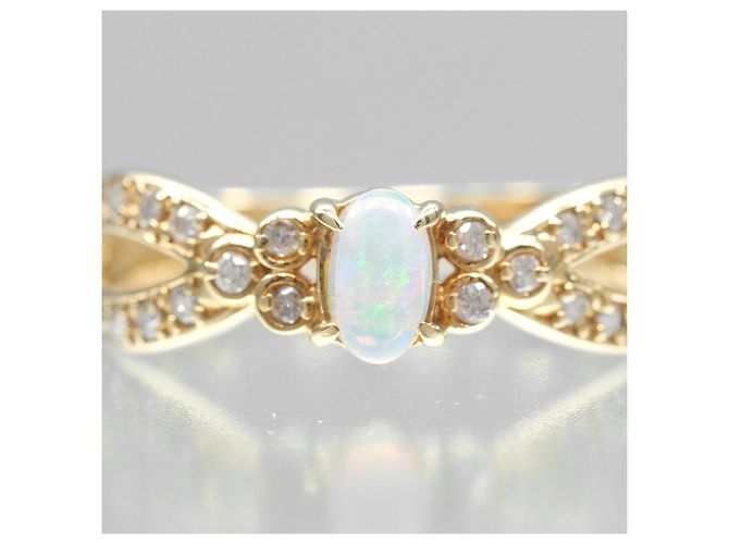 Autre Marque Au750 Opal Diamond Ring Golden - view 6